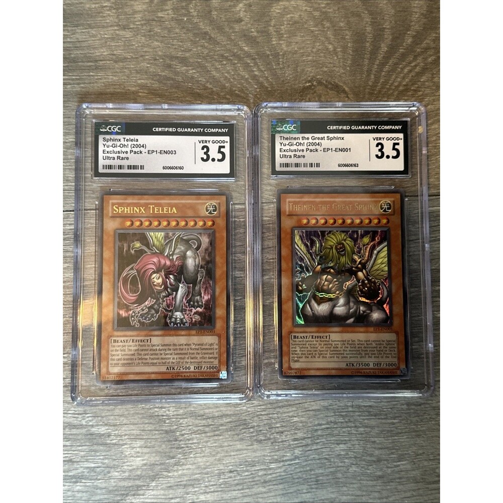 Yu-Gi-Oh! Sphinx Teleia and Theinen the Great Sphinx CGC 3.5 - LOT of (2)